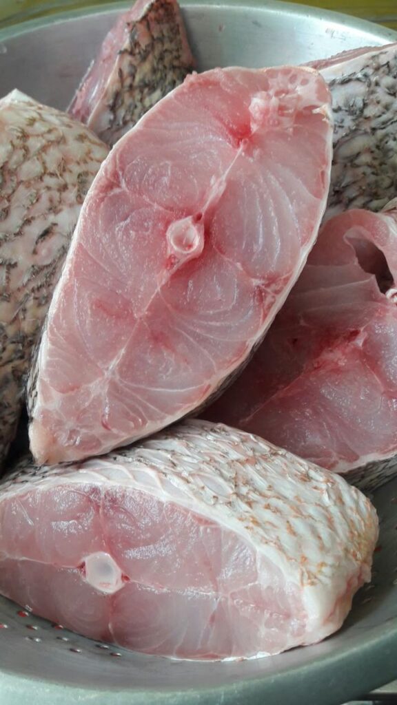 Fresh fish steak prepared and supplied by MG Royal Empire, premium seafood distributor in Tujereng, The Gambia.